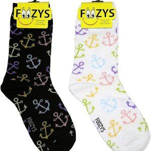 Anchors Ships Cruise Marine Ocean Sea Anchor 2 Pairs Foozys Women's Socks